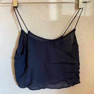 Navy Blue Crop Top